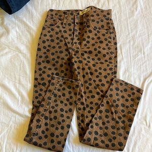 Madewell brown black spotted pants